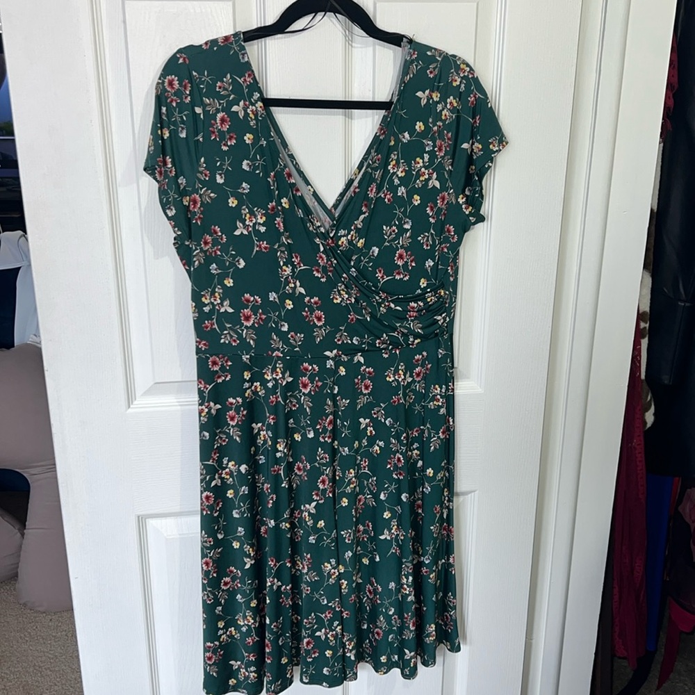 green floral dress